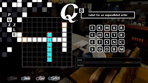 p5r crossword|label for an unparalleled artist.